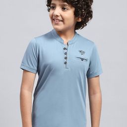 Monte Carlo Boys Mandarin Collar Cotton T-shirt-image-99