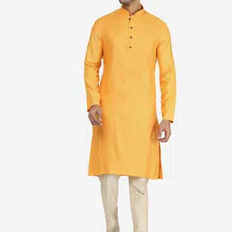 THE KURTA COMPANY Woven Design Mandarin Collar Straight Kurta-image-72