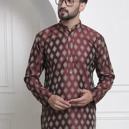 SOJANYA Ethnic Motifs Woven Design Mandarin Collar Straight Kurta-picture-40