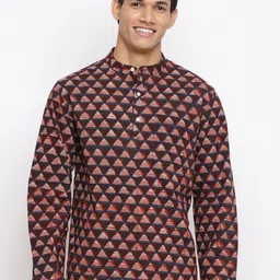 Fabindia Men Brown Geometric Printed Kurta-37