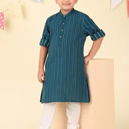 Fabindia Boys Ethnic Motifs Printed Straight Kurta-picture-12