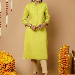 Jaipur Kurti Striped Straight Mandarin Collar Kurta-picture-29