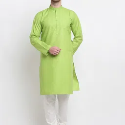 Benstoke Men Green Kurta-image-131