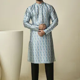 Inddus Men Flared Sleeves Thread Work Kurta-48
