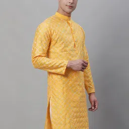 SOJANYA Geometric Embroidered Mandarin Collar Thread Work Kurta-image-28