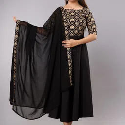 Shedika Ethnic Printed Anarkali Kurta with Dupatta-picture-5