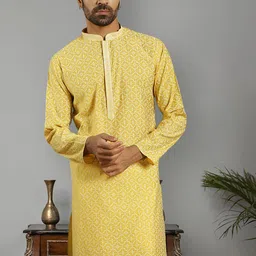 Jompers Men Ethnic Motifs Thread Work Kurta-picture-19