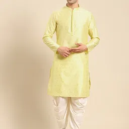 Amodh by Kisah Men Yellow Ethnic Motifs Thread Work Kurta-picture-39
