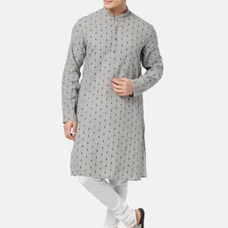 indus route by Pantaloons Men Woven Design Mandarin Collar Cotton Kurta-picture-52