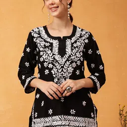 ADA Ethnic Motifs Embroidered Thread Work Thread Work Kurti-image-58