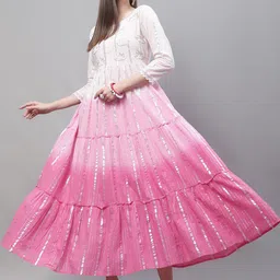Kamayra Ombre Tiered Embroidered Fit & Flare Maxi Dress-image-11