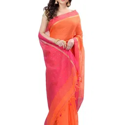 DESH BIDESH Woven Design Zari Traditional Taant Saree-picture-38