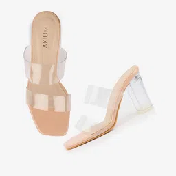 AXIUM Open Toe Block Heels-0