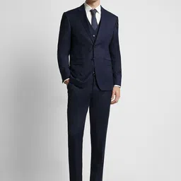 Peter England Elite Slim-Fit Single-Breasted Three-Piece Formal Suit-49