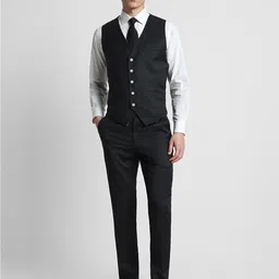 Peter England Elite Slim-Fit Single-Breasted Three-Piece Formal Suit-17