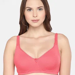 Inner Sense Pack of 2 Maroon & Peach Solid Organic Cotton Antimicrobial Non Padded Bra-picture-14