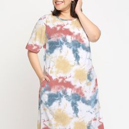 Wear Your Opinion Plus Size Tie and Dye Cotton T-shirt Dress-image-41