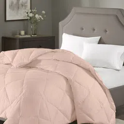 RAZZAI Peach-Coloured Geometric Microfiber AC Room 150 GSM Single Bed Comforter-image-4