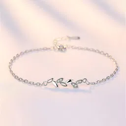 MYKI Women Silver-Plated Cubic Zirconia Link Bracelet-56