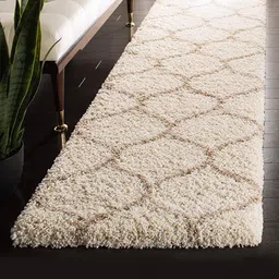 AaHo Decor Cream Anti-Skid Shaggy Rectangular Carpet-33