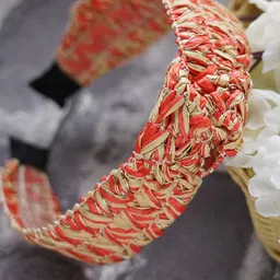 MIZORRI Women Red & Tan Hair Accessory Set of-image-8