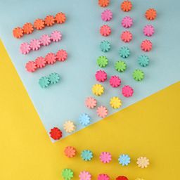 Yellow Chimes Girls Set of 50 Red & Yellow Small Claw Clip-24