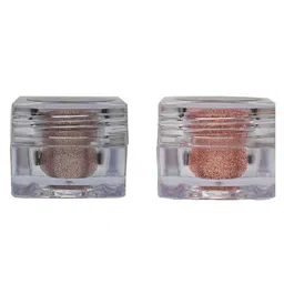 Veoni BELLE Set of 2 HD Holographic Glitter Eyeshadows 5g Each - Rose Gold + Peach-12