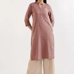 SAADAA Mandarin Collar Cotton Straight Kurta-picture-33