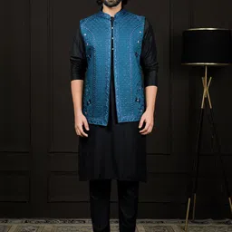 VASTRAMAY Men Regular Sequinned Kurta with Pyjamas-picture-53