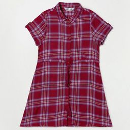 Fame Forever by Lifestyle Checked Shirt Style Longline Top-image-80