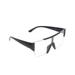 GARTH Unisex Clear Lens & Black Oversized Sunglasses with UV Protected Lens-36