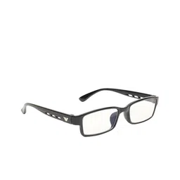 GARTH Unisex Clear Lens & Black Rectangle Sunglasses & UV Protected Lens MODEL 30_BC_GRT-29