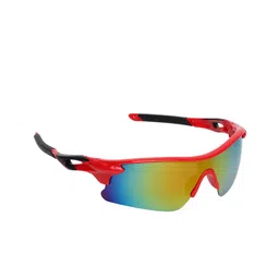 ALIGATORR Unisex Blue Lens & Red Wayfarer Sunglasses with UV Protected Lens-image-3