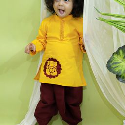 BownBee Boys Ethnic Motifs Printed Pure Cotton Kurta with Dhoti Pants-picture-29