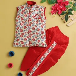 Jeetethnics Boys Floral Printed Regular Kurta with Dhoti Pants-8