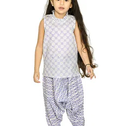 Tiny Bunnies Girls Printed Pure Cotton Top with Dhoti Pants-picture-41