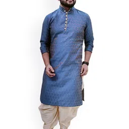 Sydney Heights Ethnic Motifs Woven Design Regular Kurta With Dhoti Pants-image-90
