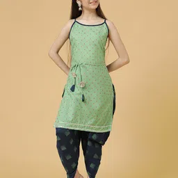 BAESD Girls Ethnic Motifs Printed Regular Kurta with Dhoti Pants-image-6
