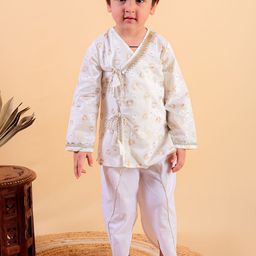 JUNITOS Boys Floral Printed Regular Pure Cotton Kurta with Dhoti Pants-picture-53