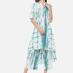 FABNEST Women Green Printed Pure Cotton Kurta with Palazzos-image-30