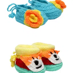 CHUTPUT Set of 2 Hand Knitted Woollen Crochet Booties-55