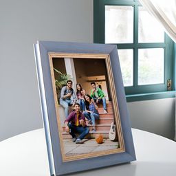 Golden Peacock Blue 1 Pieces MDF Table Photo Frames-4