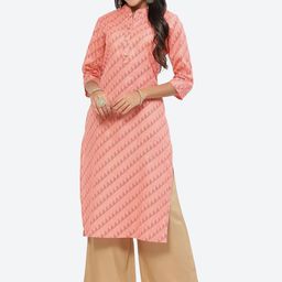 Kurti's by Menka Geometric Printed Straight Cotton Kurta-47
