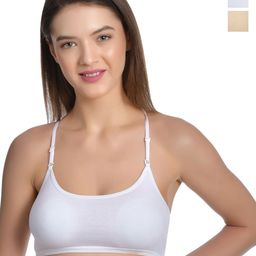 Aimly Pack of 3 Full Coverage Non-Padded Non-Wired Seamless Regular Cotton Bra-6