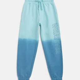 Lil Tomatoes Boys Blue Tie and Dye Printed Straight-Fit Pure Cotton Joggers-image-43