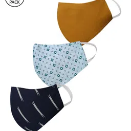 VASTRAMAY Adults 3 Pcs Reusable 3-Ply Protective Cloth Masks-16
