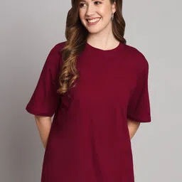 Funday Fashion Round Neck Organic Cotton Oversized T-shirt-image-86
