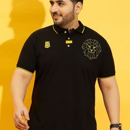 bigbanana Plus Size Embroidered Polo Collar Bio Finish Pure Cotton T-Shirt-image-64
