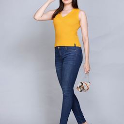 513 Ribbed V-Neck Sleeveless Cotton Fitted Top-image-85