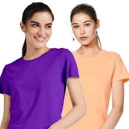 COLOR CAPITAL Pack Of 2 Round Neck Cotton T-shirts-image-84